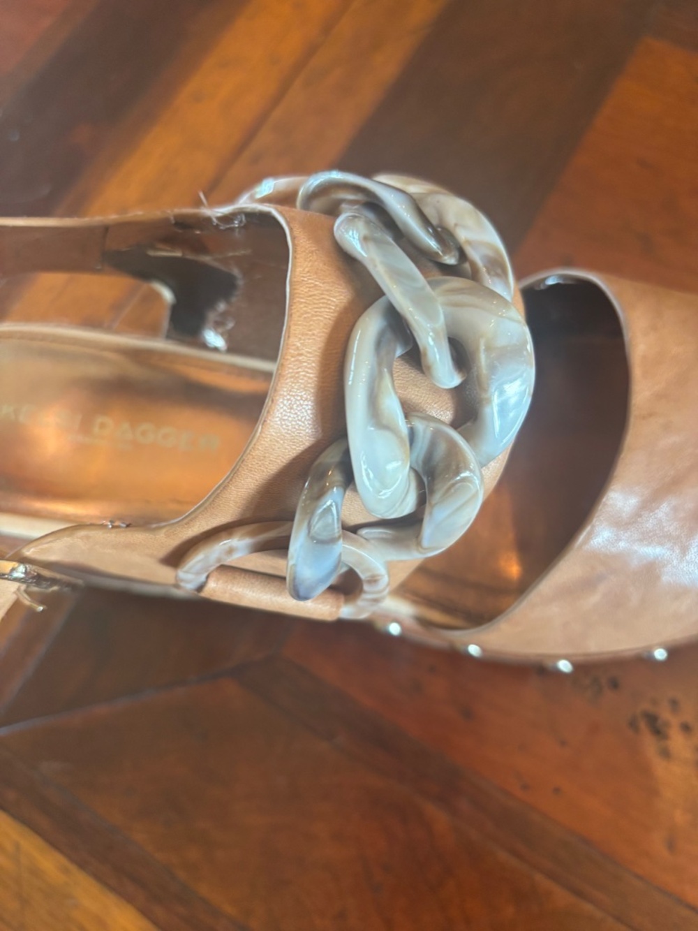 Leather Chain Studded Clogs - Picture 3 of 4